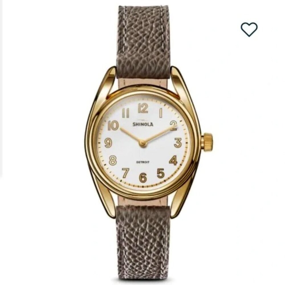 NWT Shinola Derby Watch, 30 mm, yellow gold & steel